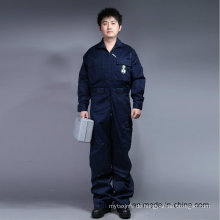 65% Polyester 35% Baumwolle Reißverschluss vorne Langarm-Sicherheit Overall Uniform (BLY1015)